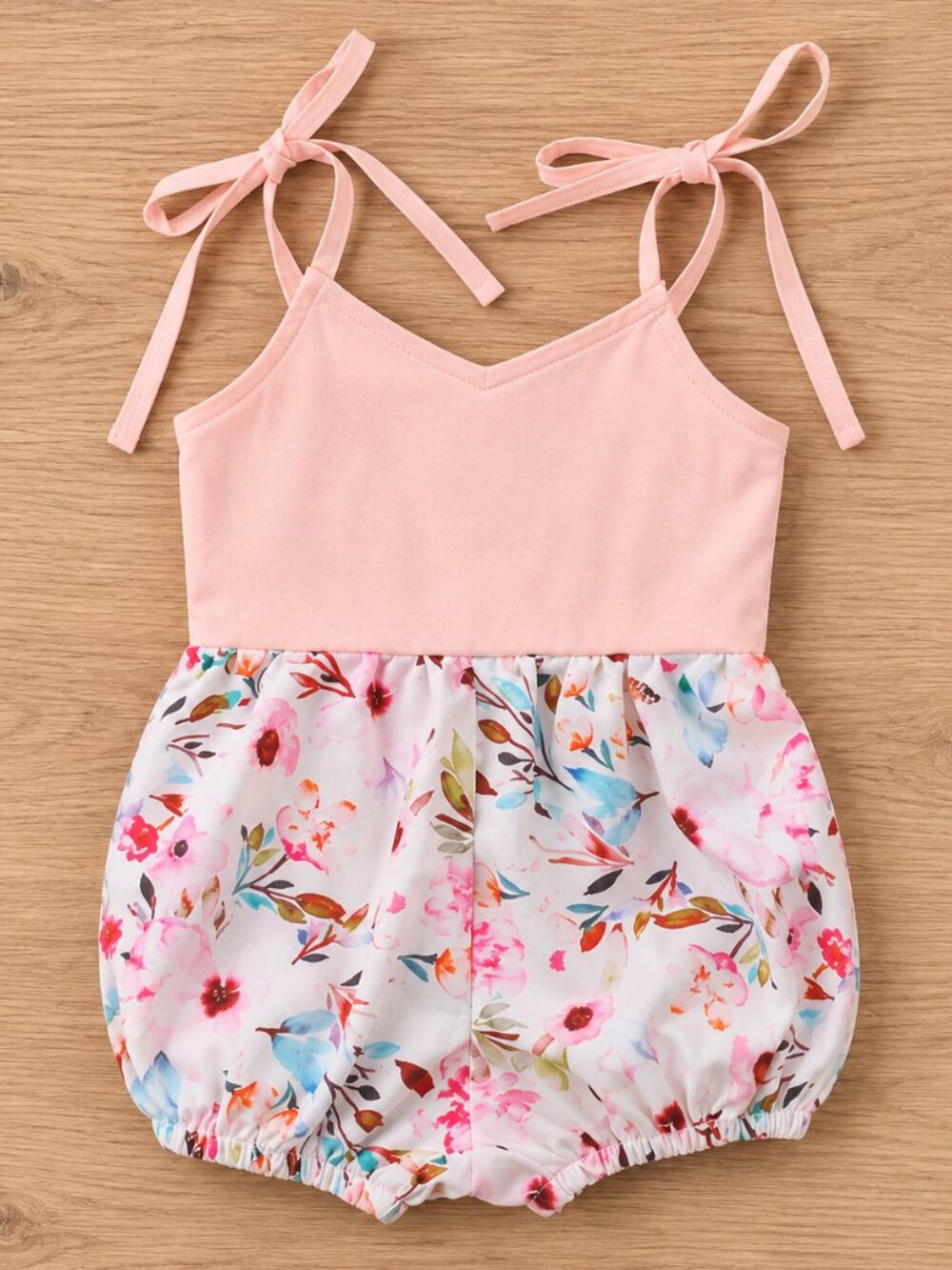 Floral Print Pink Baby Girl Romper